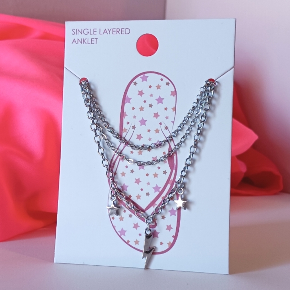 Lightning Bolt Layered Anklet